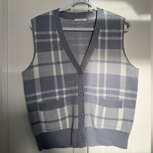 Blue Plaid Sweater Vest